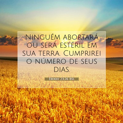 Picture 07 - Êxodo 23:26 BSL - Ninguém abortará ou será estéril em sua - Bible Verse Picture