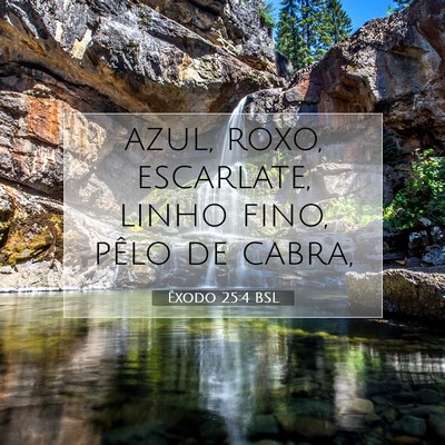 Picture 07 - Êxodo 25:4 BSL - azul, roxo, escarlate, linho fino, pêlo de - Bible Verse Picture