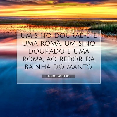 Picture 07 - Êxodo 28:34 BSL - um sino dourado e uma romã, um sino dourado e - Bible Verse Picture
