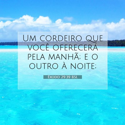 Picture 07 - Êxodo 29:39 BSL - Um cordeiro que você oferecerá pela manhã; e o - Bible Verse Picture