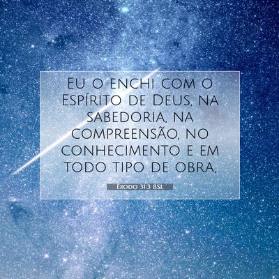 Picture 07 - Êxodo 31:3 BSL - Eu o enchi com o Espírito de Deus, na sabedoria, - Bible Verse Picture