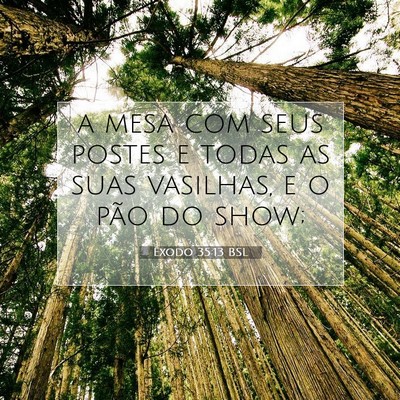 Picture 07 - Êxodo 35:13 BSL - a mesa com seus postes e todas as suas vasilhas, - Bible Verse Picture