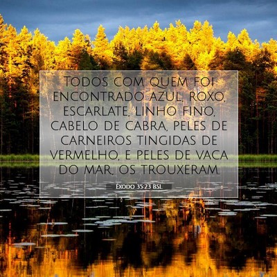 Picture 07 - Êxodo 35:23 BSL - Todos com quem foi encontrado azul, roxo, - Bible Verse Picture
