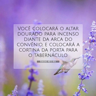 Picture 07 - Êxodo 40:5 BSL - Você colocará o altar dourado para incenso - Bible Verse Picture