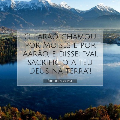 Picture 07 - Êxodo 8:25 BSL - O Faraó chamou por Moisés e por Aarão, e - Bible Verse Picture