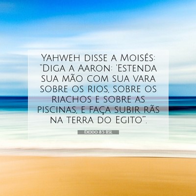 Picture 07 - Êxodo 8:5 BSL - Yahweh disse a Moisés: “Diga a Aaron: 'Estenda - Bible Verse Picture