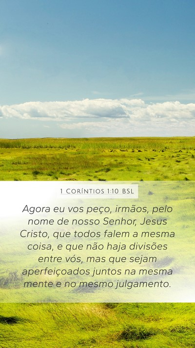 1 Coríntios 1:10 BSL Bible Verse Image