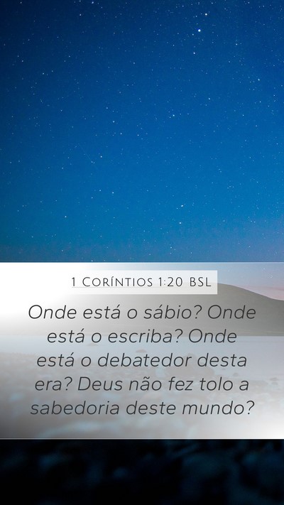 1 Coríntios 1:20 BSL Bible Verse Image