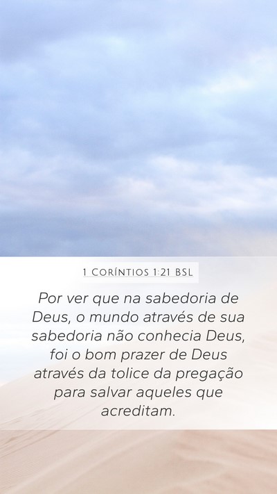 1 Coríntios 1:21 BSL Bible Verse Image