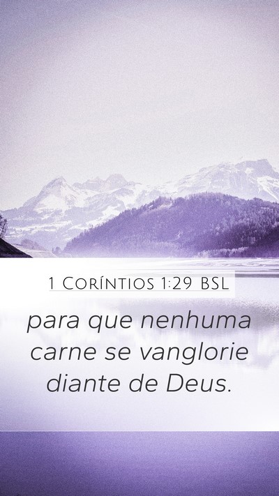 1 Coríntios 1:29 BSL Bible Verse Image