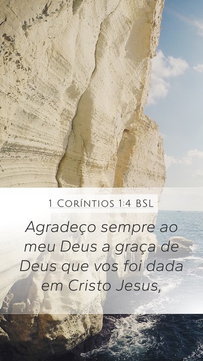1 Coríntios 1:4 BSL Bible Verse Image