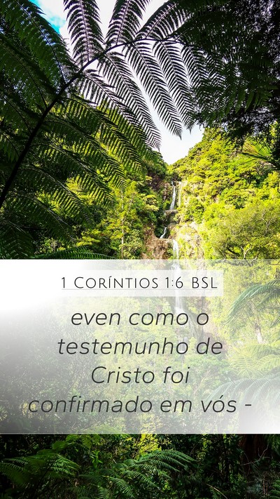 1 Coríntios 1:6 BSL Bible Verse Image