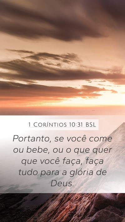 1 Coríntios 10:31 BSL Bible Verse Image