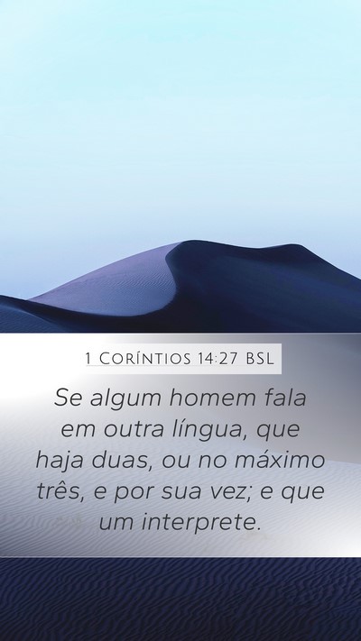 1 Coríntios 14:27 BSL Bible Verse Image