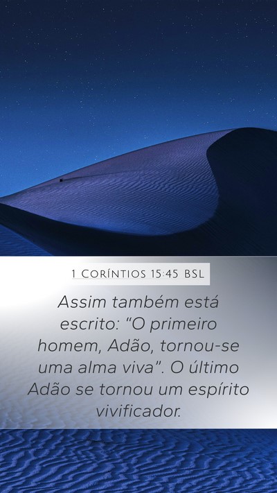 1 Coríntios 15:45 BSL Bible Verse Image
