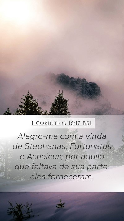 1 Coríntios 16:17 BSL Bible Verse Image