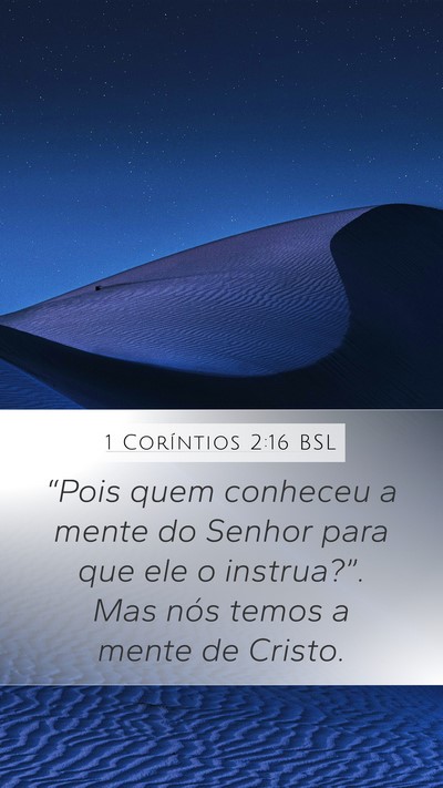1 Coríntios 2:16 BSL Bible Verse Image