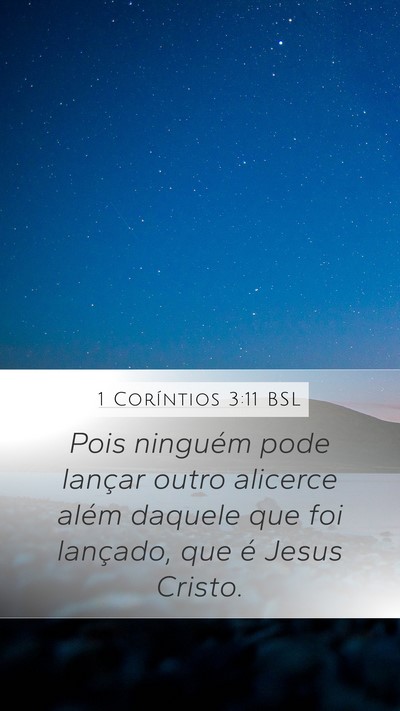 1 Coríntios 3:11 BSL Bible Verse Image