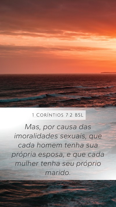 1 Coríntios 7:2 BSL Bible Verse Image