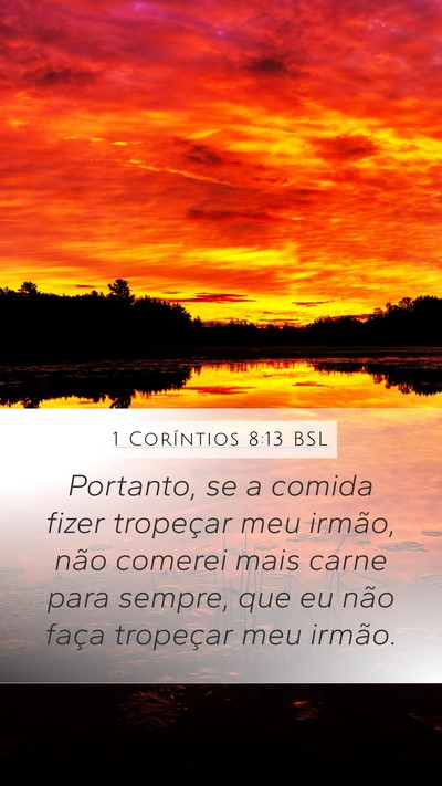 1 Coríntios 8:13 BSL Bible Verse Image