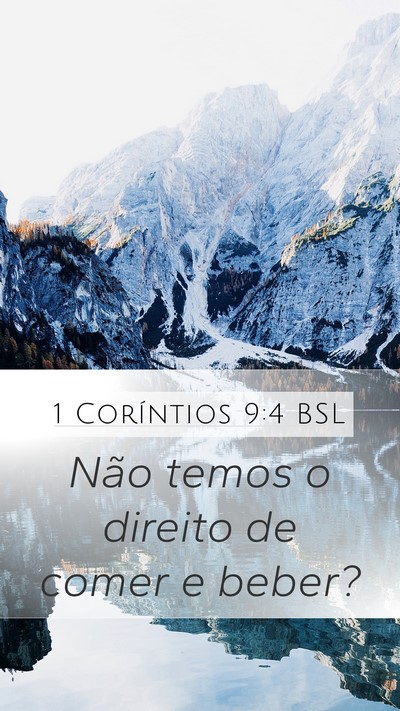 1 Coríntios 9:4 BSL Bible Verse Image