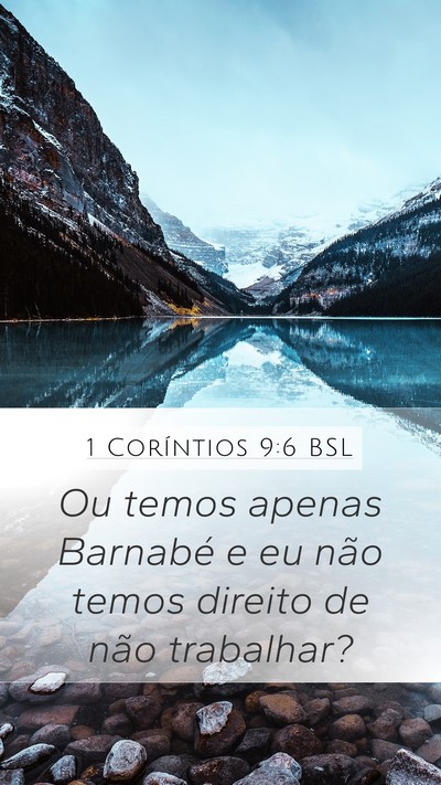 1 Coríntios 9:6 BSL Bible Verse Image