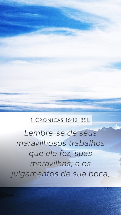 1 Crônicas 16:12 BSL Bible Verse Image