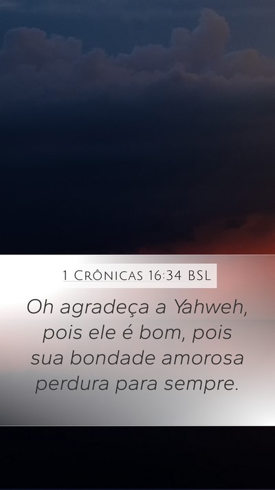 1 Crônicas 16:34 BSL Bible Verse Image