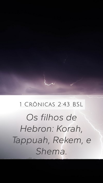 1 Crônicas 2:43 BSL Mobile Phone Wallpaper - Os filhos de Hebron: Korah, Tappuah, Rekem, e - Mobile Bible Verse Wallpaper