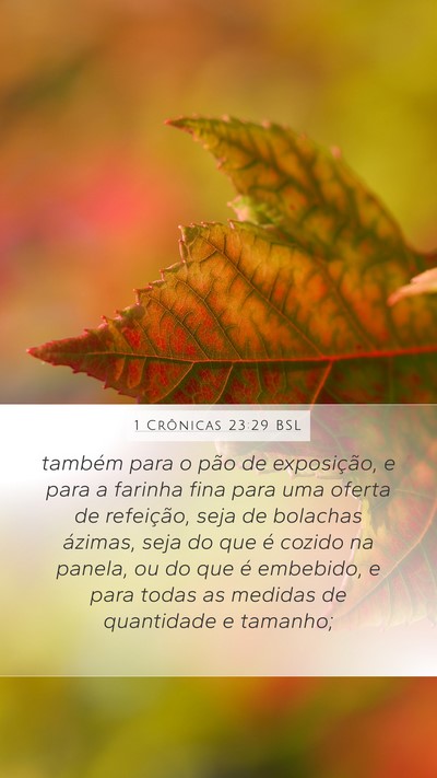 1 Crônicas 23:29 BSL Bible Verse Image