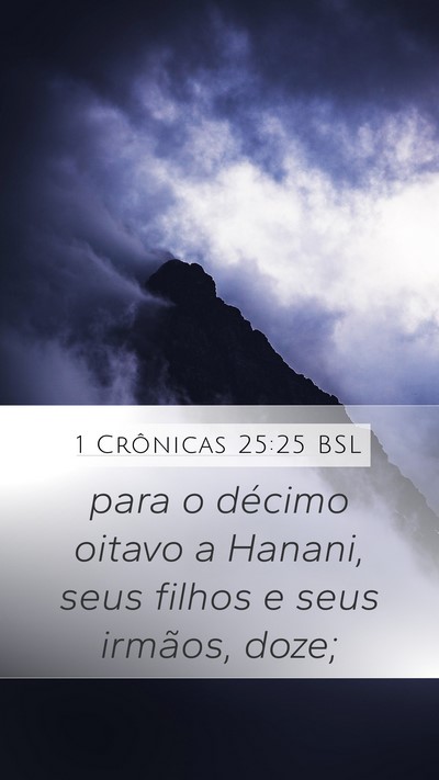1 Crônicas 25:25 BSL Mobile Phone Wallpaper - para o décimo oitavo a Hanani, seus filhos e - Mobile Bible Verse Wallpaper