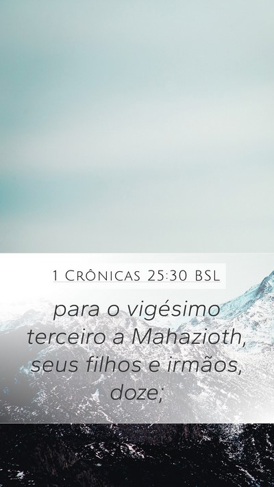 1 Crônicas 25:30 BSL Mobile Phone Wallpaper - para o vigésimo terceiro a Mahazioth, seus - Mobile Bible Verse Wallpaper
