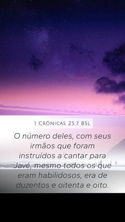 1 Crônicas 25:7 BSL Bible Verse Image