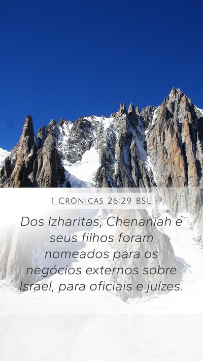 1 Crônicas 26:29 BSL Bible Verse Image