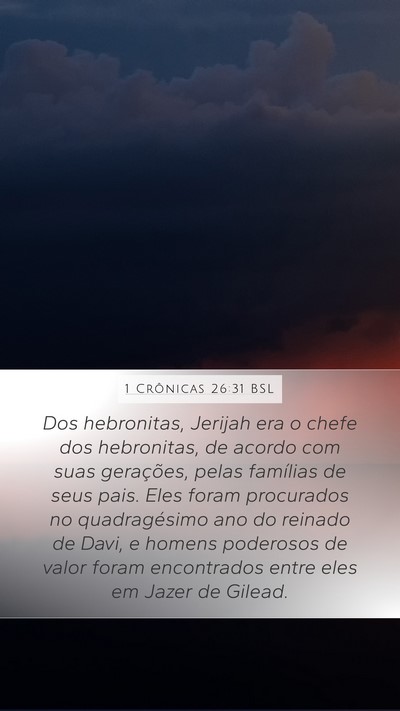 1 Crônicas 26:31 BSL Bible Verse Image
