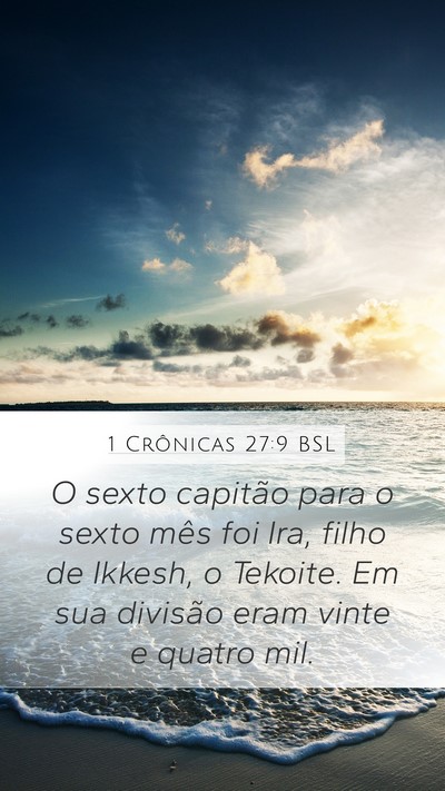 1 Crônicas 27:9 BSL Bible Verse Image