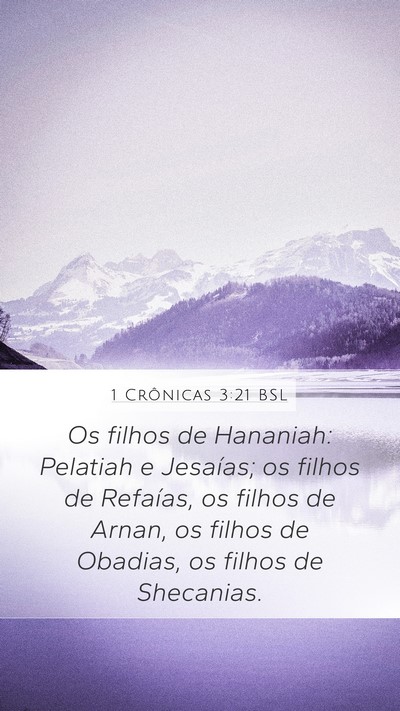 1 Crônicas 3:21 BSL Mobile Phone Wallpaper - Os filhos de Hananiah: Pelatiah e Jesaías; os - Mobile Bible Verse Wallpaper