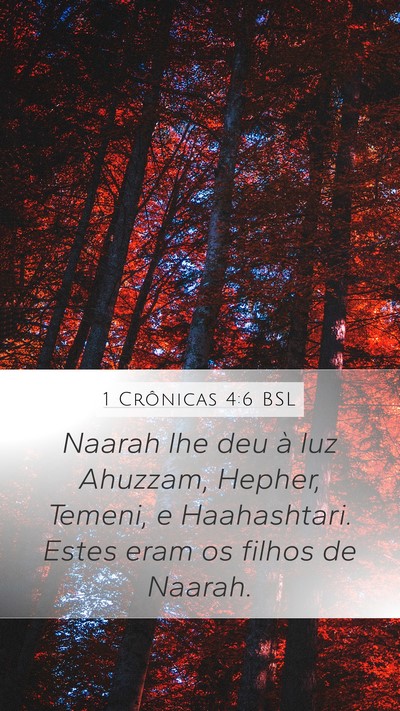 1 Crônicas 4:6 BSL Mobile Phone Wallpaper - Naarah lhe deu à luz Ahuzzam, Hepher, Temeni, e - Mobile Bible Verse Wallpaper