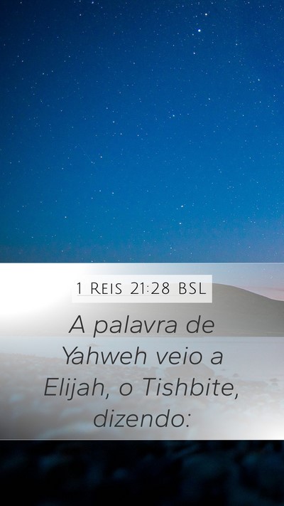 1 Reis 21:28 BSL Bible Verse Image