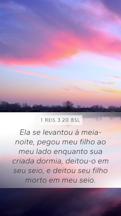 1 Reis 3:20 BSL Mobile Phone Wallpaper - Ela se levantou à meia-noite, pegou meu filho ao - Mobile Bible Verse Wallpaper