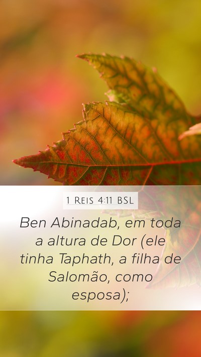 1 Reis 4:11 BSL Bible Verse Image