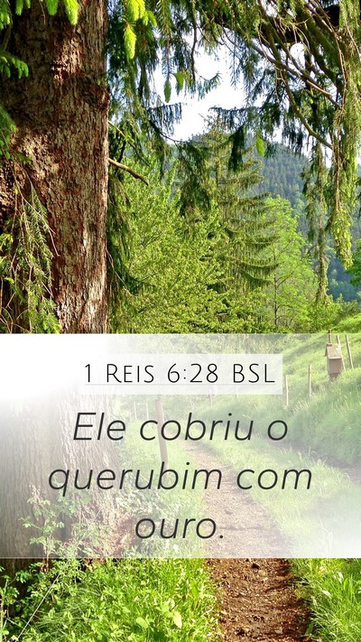 1 Reis 6:28 BSL Mobile Phone Wallpaper - Ele cobriu o querubim com - Mobile Bible Verse Wallpaper