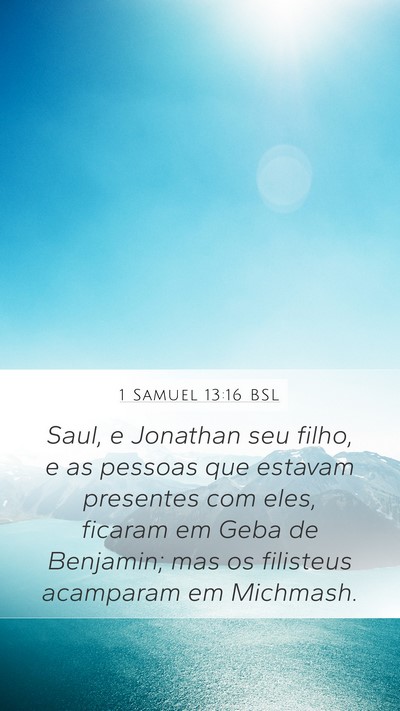 1 Samuel 13:16 BSL Bible Verse Image