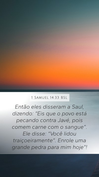 1 Samuel 14:33 BSL Bible Verse Image