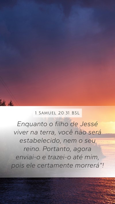 1 Samuel 20:31 BSL Bible Verse Image