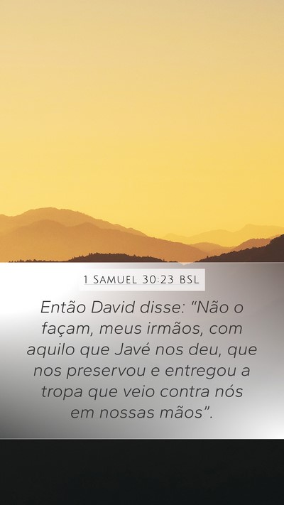 1 Samuel 30:23 BSL Bible Verse Image