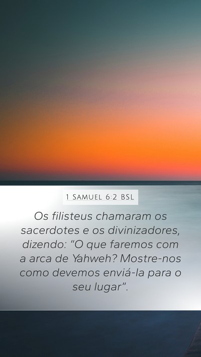 1 Samuel 6:2 BSL Bible Verse Image