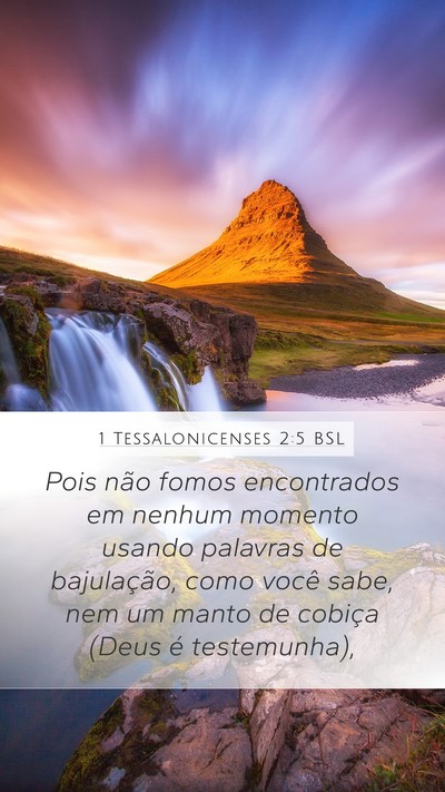 1 Tessalonicenses 2:5 BSL Bible Verse Image