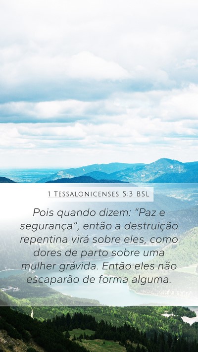 1 Tessalonicenses 5:3 BSL Bible Verse Image