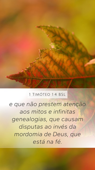 1 Timóteo 1:4 BSL Bible Verse Image